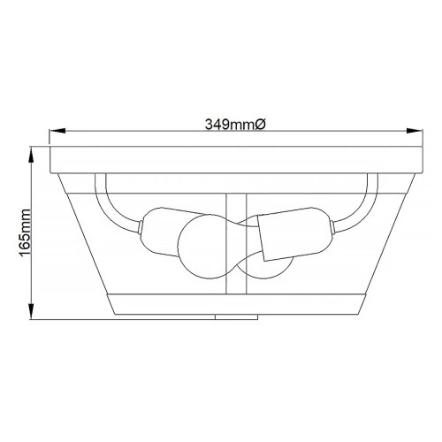 Plafon Harrow - 2 źródła światła - Polerowany nikiel