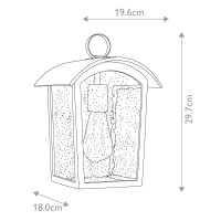 Mała latarnia naścienna Hodges - 1 źródło światła - Popielaty