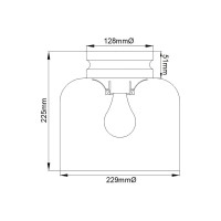 Plafon Hounslow - 1 źródło światła - Oksydowany mosiądz