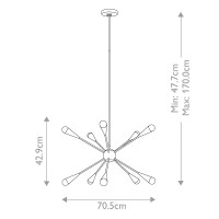 Żyrandol Jax - 10 źródeł światła - Oksydowany mosiądz