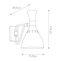 Kinkiet Joan - 1 źródło światła - Czarny, oksydowany mosiądz