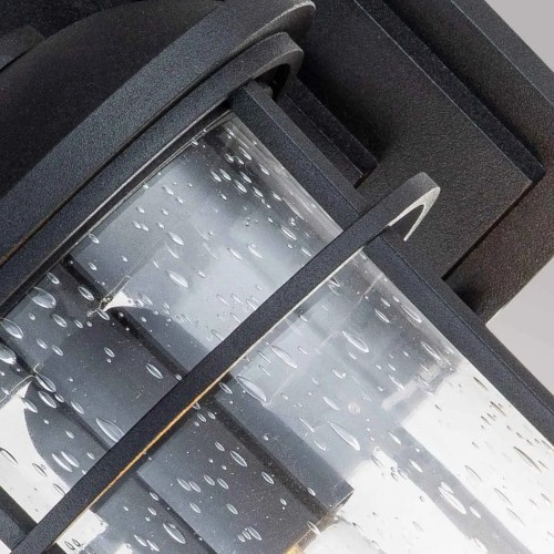 Średnia latarnia naścienna Lighthouse - 1 źródło światła - Teksturowana czerń