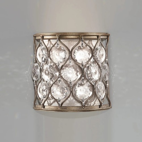 Kinkiet Lucia - 1 źródło światła - Oksydowane srebro