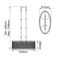 Lampa wisząca Lucia - 3 źródła światła - Oksydowane srebro - Wersja A