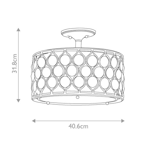 Półplafon Lucia - 1 źródło światła - Oksydowane srebro