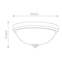 Plafon Malibu - 2 źródła światła - Szczotkowany mosiądz