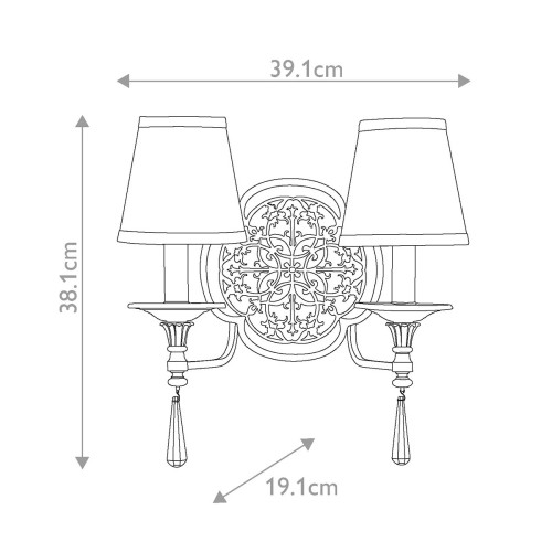 Kinkiet Marcella - 2 źródła światła - Brytyjski brąz
