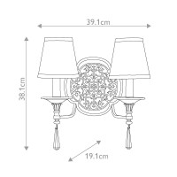 Kinkiet Marcella - 2 źródła światła - Brytyjski brąz