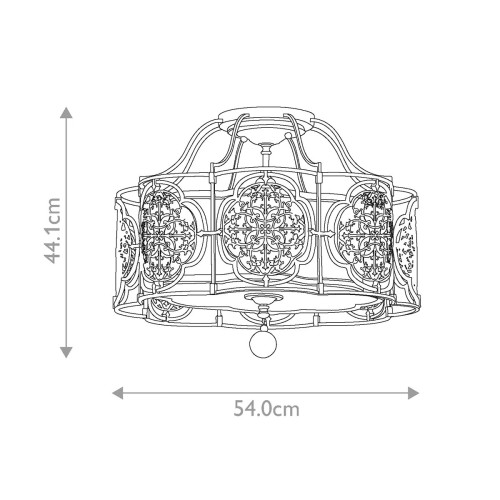 Półplafon Marcella - 3 źródła światła - Brytyjski brąz