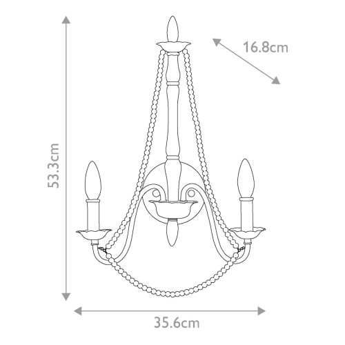 Kinkiet Maryville - 2 źródła światła - Przecierany szary