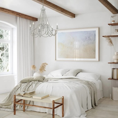 Żyrandol Maryville - 6 źródeł światła - Przecierany szary