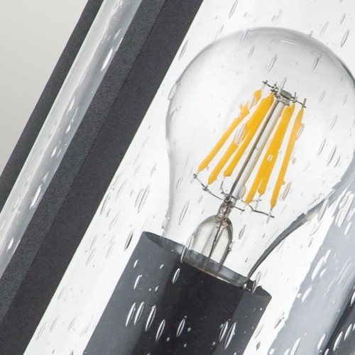 Mała latarnia naścienna Merrill - 1 źródło światła - Czarny