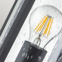 Mała latarnia naścienna Merrill - 1 źródło światła - Czarny