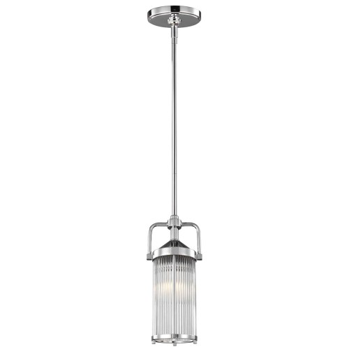 Mała lampa wisząca Paulson - 1 źródło światła - Chrom