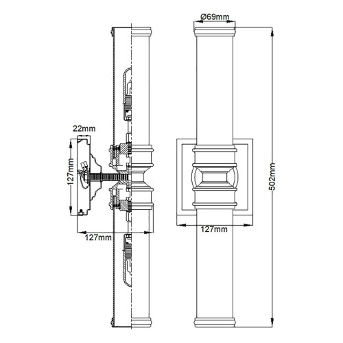 Kinkiet Payne - 2 źródła światła - Polerowany chrom
