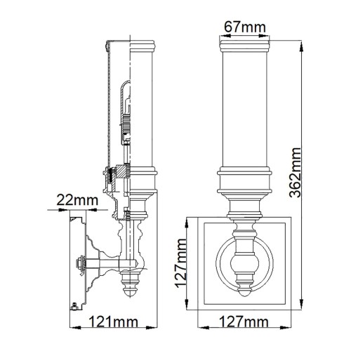 Kinkiet Payne OR - 1 źródło światła - Polerowany chrom