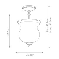 Półplafon Pickering Lane - 3 źródła światła - Naturalny mosiądz