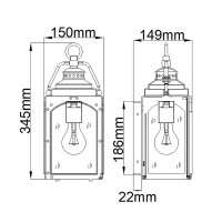 Mała latarnia naścienna Randhurst - 1 źródło światła - Rdzawa miedź