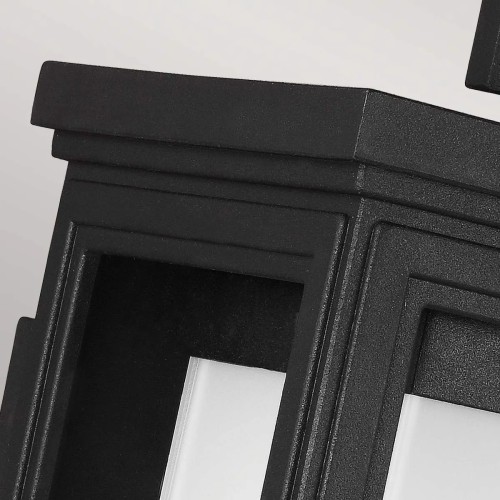 Mała latarnia naścienna Roscoe - 1 źródło światła - Teksturowana czerń