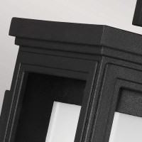 Mała latarnia naścienna Roscoe - 1 źródło światła - Teksturowana czerń