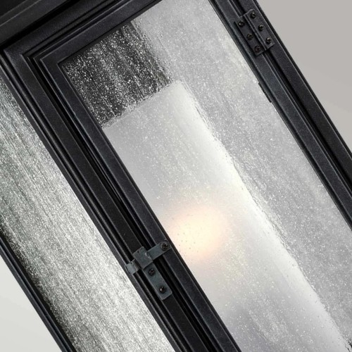 Mała latarnia naścienna Shepherd - 1 źródło światła - Ciemny postarzany cynk