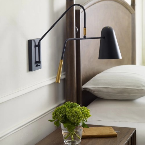 Kinkiet Simon - 1 źródło światła - Czarny