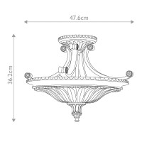 Półplafon Stirling Castle - 2 źródła światła - Brytyjski brąz