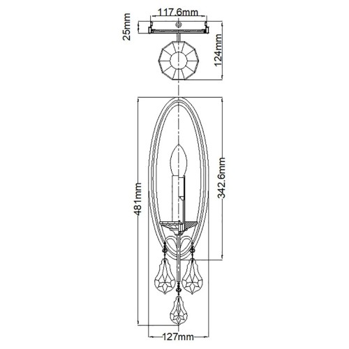 Kinkiet Valentina - 1 źródło światła - Oksydowany brąz