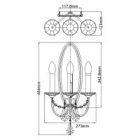 Kinkiet Valentina - 3 źródła światła - Oksydowany brąz