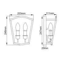 Kinkiet Yarmouth - 2 źródła światła - Postarzany mosiądz