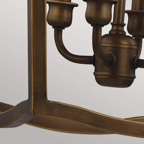 Lampa wisząca Yarmouth - 4 źródła światła - Postarzany mosiądz