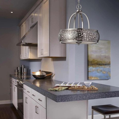 Żyrandol Zara - 4 źródła światła - Szczotkowana stal