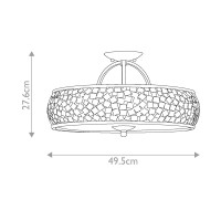 Półplafon Zara - 3 źródła światła - Szczotkowana stal