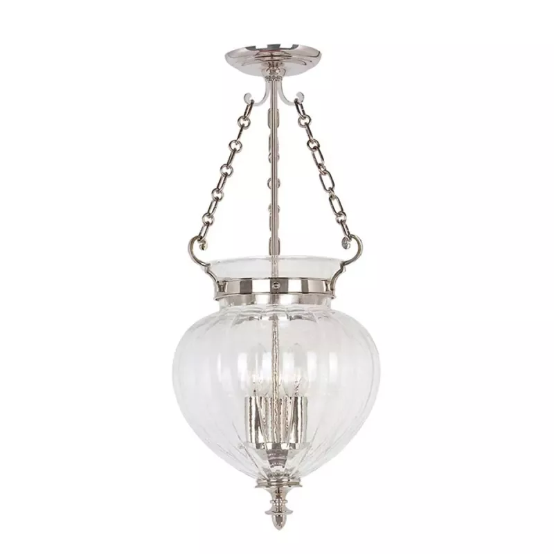 Średnia lampa wisząca Finsbury Park - 3 źródła światła - Polerowany nikiel