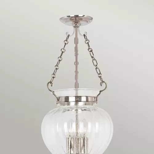 Średnia lampa wisząca Finsbury Park - 3 źródła światła - Polerowany nikiel