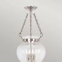 Średnia lampa wisząca Finsbury Park - 3 źródła światła - Polerowany nikiel