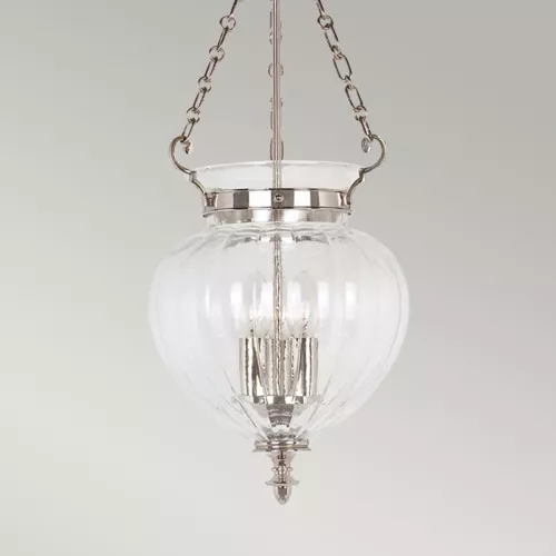 Średnia lampa wisząca Finsbury Park - 3 źródła światła - Polerowany nikiel