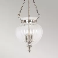 Średnia lampa wisząca Finsbury Park - 3 źródła światła - Polerowany nikiel