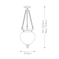 Średnia lampa wisząca Finsbury Park - 3 źródła światła - Polerowany nikiel