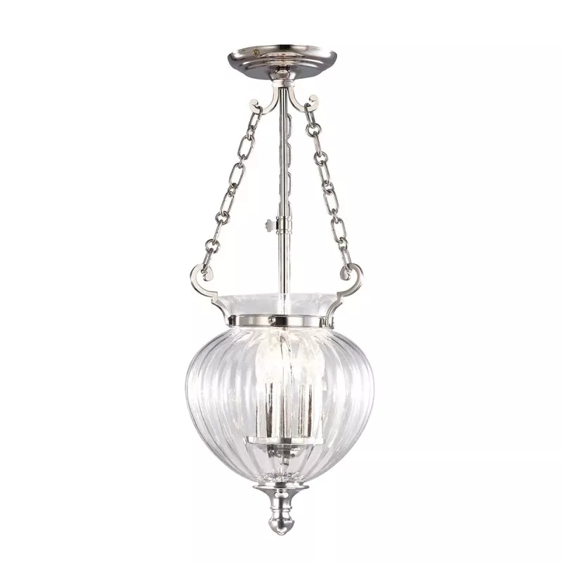 Mała lampa wisząca Finsbury Park - 3 źródła światła - Polerowany nikiel
