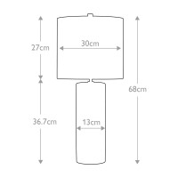 Lampa stołowa Fulwell - 1 źródło światła - Biały, szary